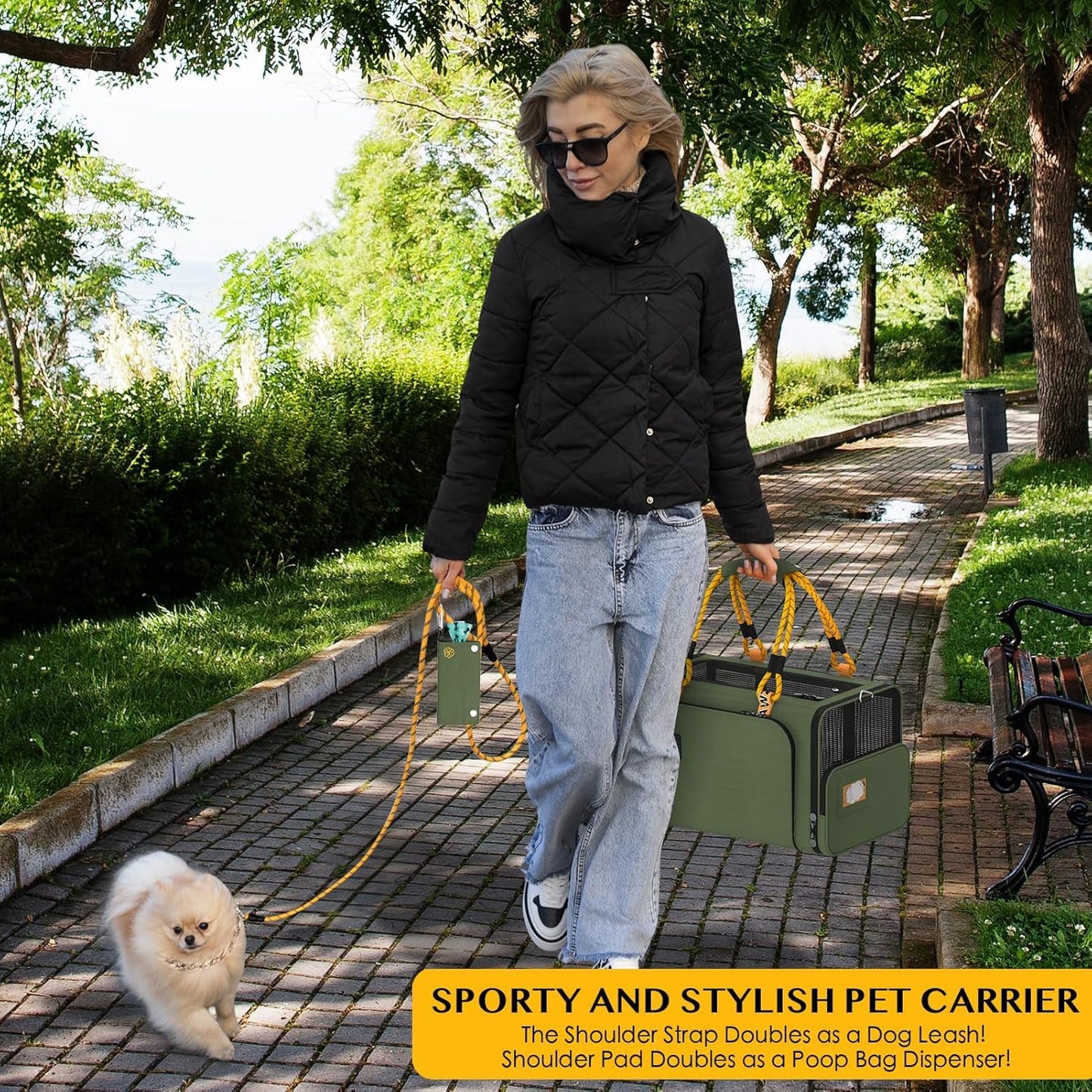 Expandable Pet Carrier W/Id Card, 18″×11″×11″ Small Dog Carrier TSA Airline Approved, Top Load Cat Carrier for 2 Cats under Seat, Soft-Sided Collapsible Puppy & Animal Travel Bag, up 15 Lbs