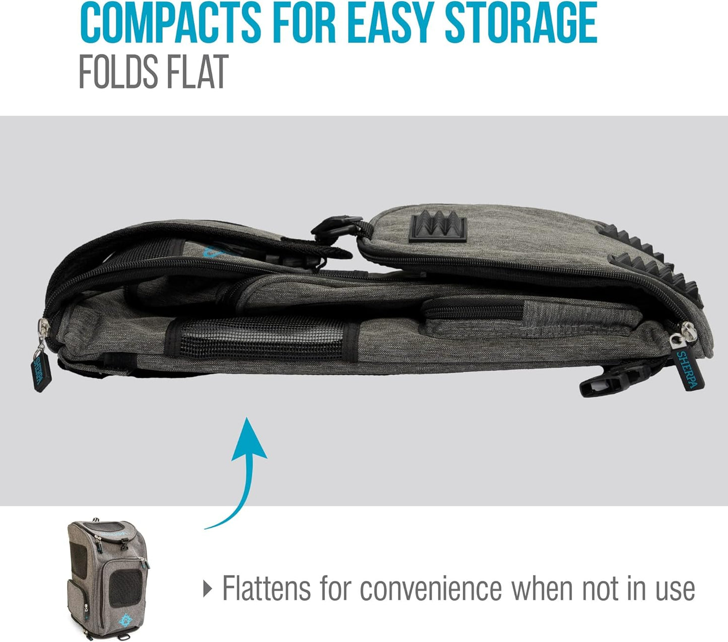 2-In-1 Backpack Travel Pet Carrier, Airline Approved & Guaranteed on Board - Gray, Medium