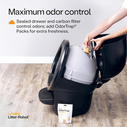 Litter-Robot 4 Supply & Accessory Bundle by , Black- Automatic Self-Cleaning Cat Litter Box, Includes Litter-Robot 4, Ramp, Mat, 3 Odortrap Packs, 10 Liners, 30 Wipes, & 2 Carbon Filters