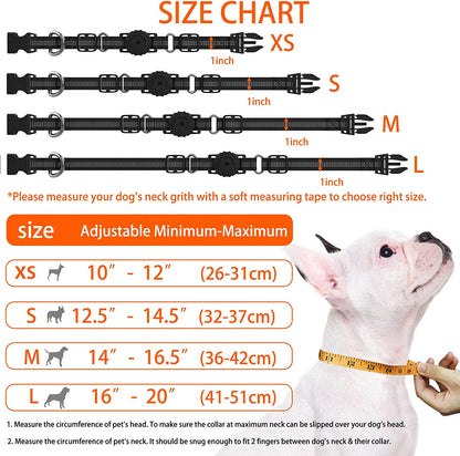 Apple Airtag Heavy Duty Dog Collar with Airtag Holder Case, Adjustable for Medium Large Dogs