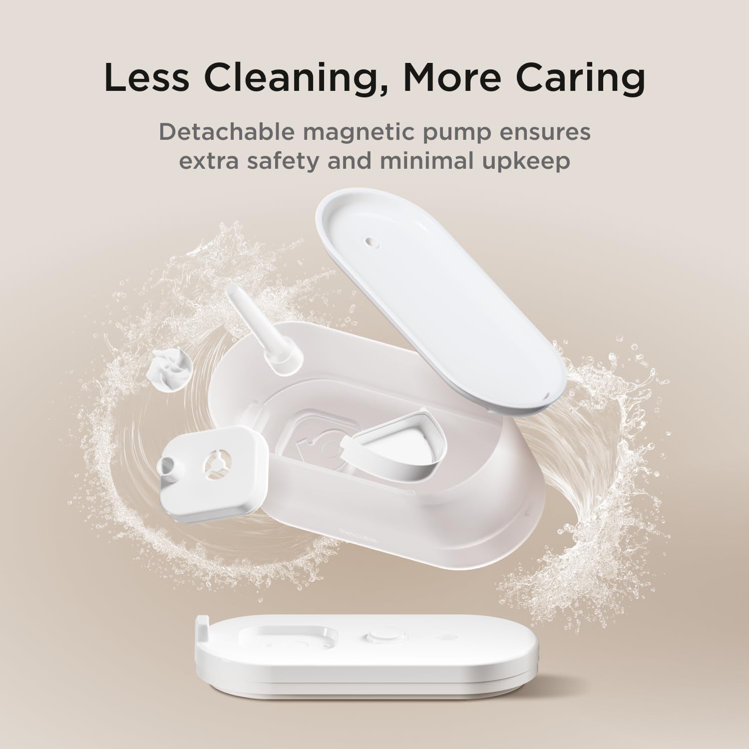 Pet Water Fountain | Automatic Wireless Water Fountain for Cats and Dogs with Ceramic Bowl, Easy to Clean, 4-Layer Filtration, In-App Filter Control, LED Light, Quiet Pump, Battery Operated