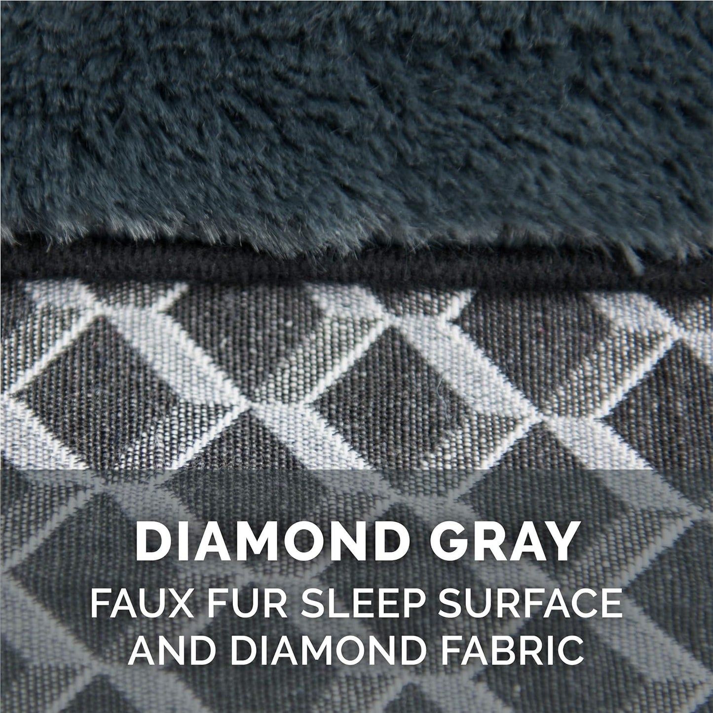 Pillow Dog Bed for Large/Medium Dogs W/ Removable Bolsters & Washable Cover - Plush & Woven Decor Comfy Couch Sofa - Diamond Gray, Large